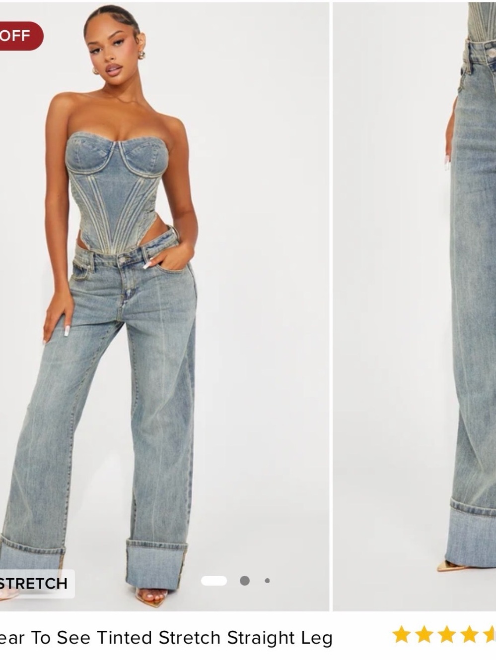 Fashion Nova Light Blue Tinted Straight Leg Jeans